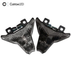 Kawasaki ZX-6R Blaster-X Integrated LED Tail Light for years 2019-2023 by Custom LED - Clear VS Smoked Lens