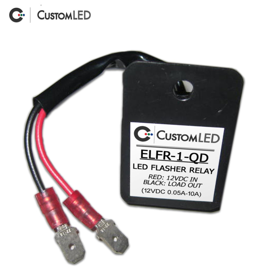 Custom LED ELFR-1-QD Electronic LED Flasher Relay with Automotive Quick Disconnects