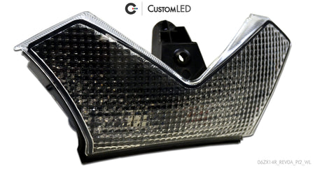 Kawasaki Ninja ZX-14R Blaster-X Luz trasera LED integrada para los años 2006-2025 por Custom LED - Lente transparente
