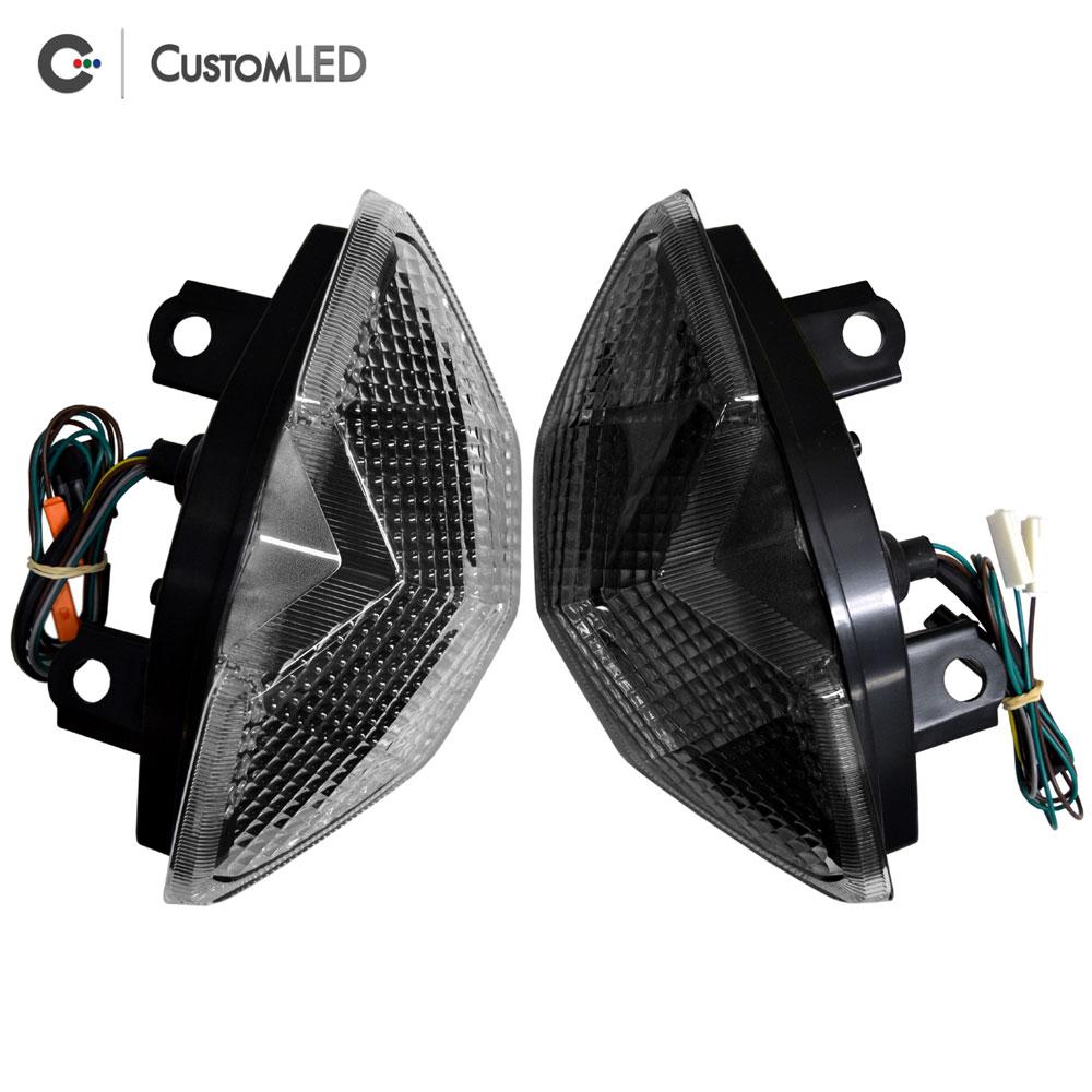 Kawasaki Z1000 Blaster-X Luz trasera LED integrada para los años 2010 2011 2012 2013 por Custom LED - Lente transparente VS lente ahumada
