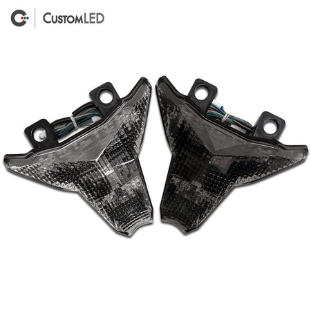 Kawasaki ZX-10RR Blaster-X Luz trasera LED integrada para los años 2021, 2022, 2023, 2024, 2025 y 2026 - Lente transparente VS lente ahumada