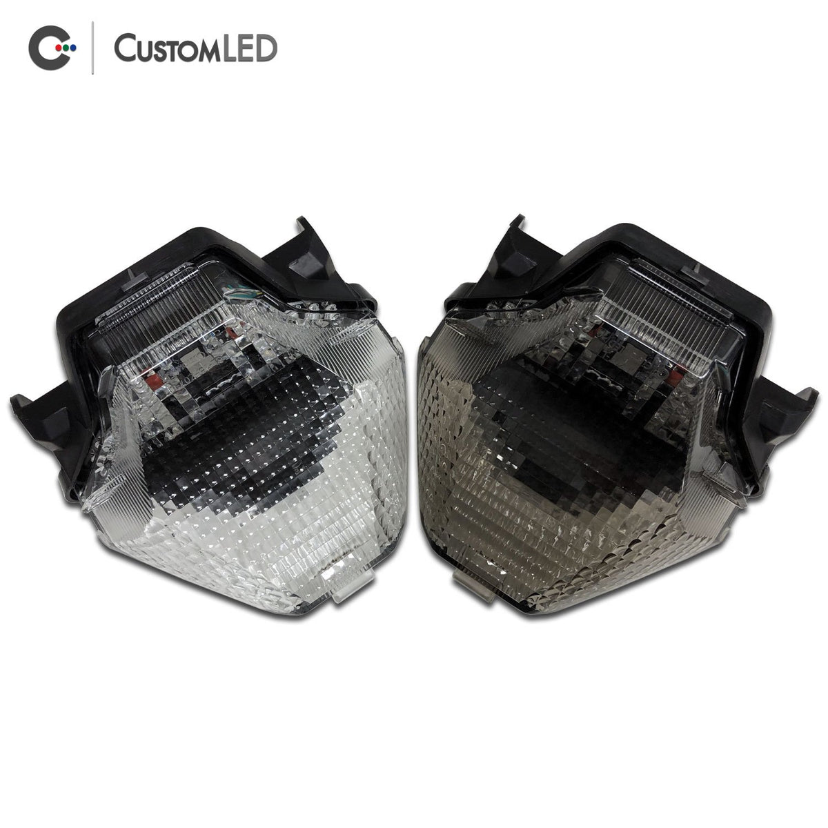 Yamaha FZ-07 Blaster-X Luz trasera LED integrada para los años 2015, 2016 y 2017 por Custom LED - Lente transparente VS lente ahumada