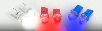 Automotive LED Recambio Bulbs size: 168, 194, T10, T11, T3-1/4 para 12VDC standard automotive voltage. Sold as a pair | Custom LED
